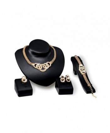 Spiritlele Vintage Necklace Bracelet Earrings - gold circle - CU1807ECN53