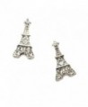 Silver Bejeweled Eiffel Tower Earrings