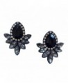 Statement Earrings in Black | Rhinestones Stud Earrings nickel free - CP129E16Y6B