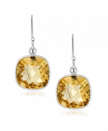 Sterling Gemstone Birthstone Checkerboard Earrings in Women's Drop & Dangle Earrings