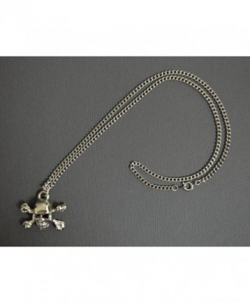 Gothic Crossbones Silver Pendant Necklace