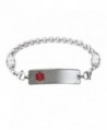 Divoti Custom Engraved Classic Medical Alert Bracelet -Wheat Stainless -Red - CG182ANMK2U