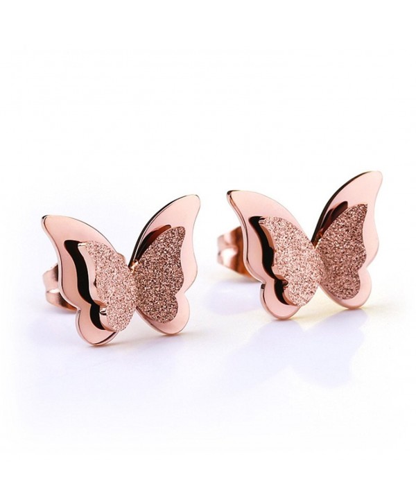Titanium Stainless Steel Lady's Charming Stud Earring with a Gift Box and a Free Small Gift - CH11FL6QFGD