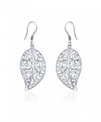 Geerier Unique Leaf Double Linear Loops Earrings Drop Dangle Eardrop Jewelry For Women - Earring 3 - C51842DU99Q