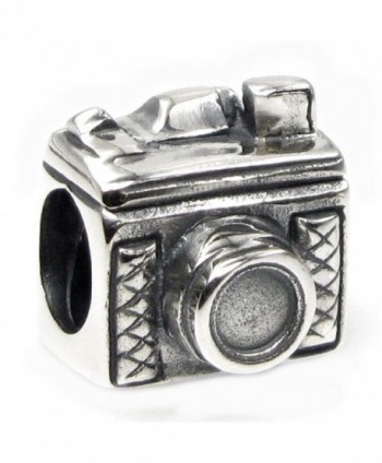 Sterling Silver Classic 3D Photography Camera Bead for European Charm Bracelets - CX1189ZPFJL