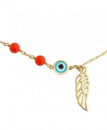 Plated Synthetic Coral Anklet Angel