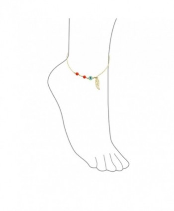 Plated Synthetic Coral Anklet Angel in Women's Anklets