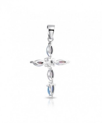 Marquise Synthetic Sterling Silver Pendant