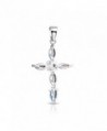 Marquise Synthetic Sterling Silver Pendant