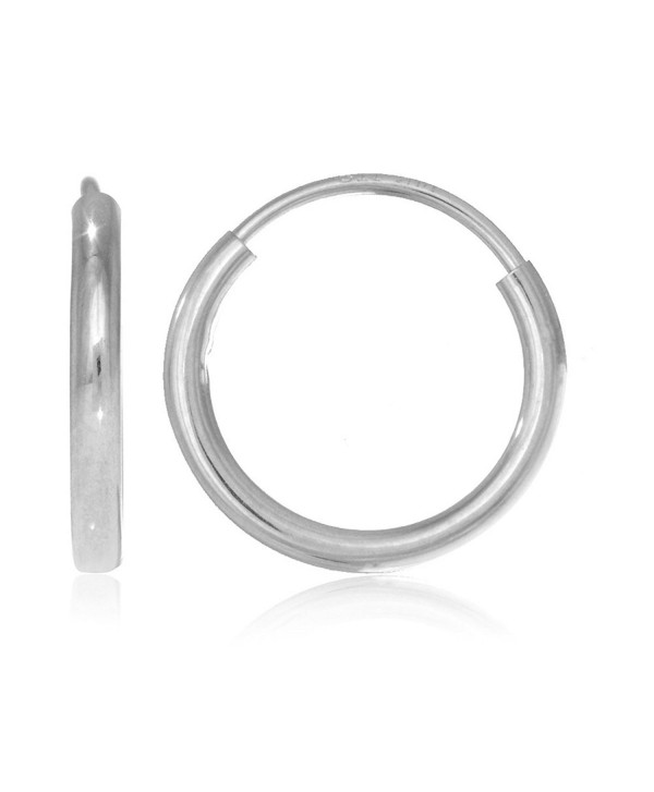 JewelStop 14k White Gold Endless Hoop Earrings - 12 mm - CQ11XYMXIX9