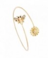 SENFAI Latest Tiny Bee and Flower Adjustable Charm Bracelet Bangles Women Jewel - C712MY96B9H