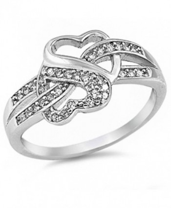 Cz Infinity Heart .925 Sterling Silver Ring Sizes 4-12 - CV11LXPLJGR