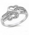 Cz Infinity Heart .925 Sterling Silver Ring Sizes 4-12 - CV11LXPLJGR