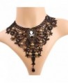 Meiysh Elegant Black Lace Gothic Lolita Skull Pendant Victorian Lolita Choker Necklace - C712N1BLU84