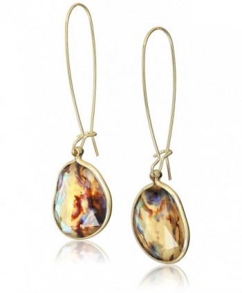 Kenneth Cole New York Gold with Abalone Stone Drop Earrings - CL182KZL6M3