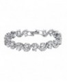 Women's Copper Platinum Plated Inlaid Cubic Zirconia Bracelet for Women Wedding Jewelry - CH11A6TQ16D