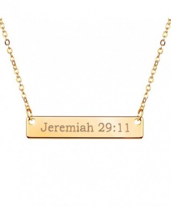 Gold Christian Bar Necklace Bible Verse Necklace Faith Necklace Sister Necklace Baptism Gift Birthday - CU1845LR49O