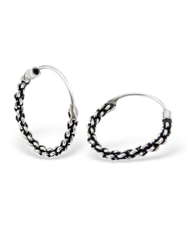 12 mm Small Bali Hoop Sterling Silver Endless Hoop Earrings (E6229) - CJ12C7DZUGN