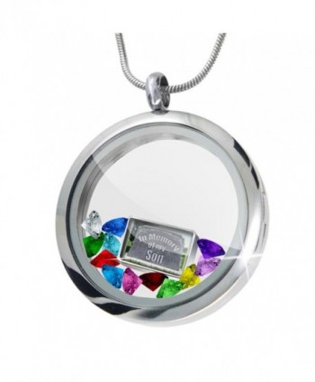 Floating Locket Set In Memory of my Son - R.I.P + 12 Crystals + Charm- Neonblon - CB11I4Q7S45