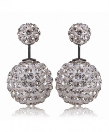 megko Fahiosn Shambhala Crystal Earrings Double Sided Beads Balls Earring Stud for womens - CF124LDZVW5