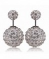 megko Fahiosn Shambhala Crystal Earrings Double Sided Beads Balls Earring Stud for womens - CF124LDZVW5
