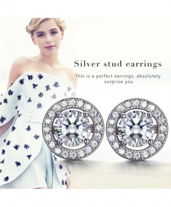 ZENI Silver Earrings Zirconia Cushion in Women's Stud Earrings