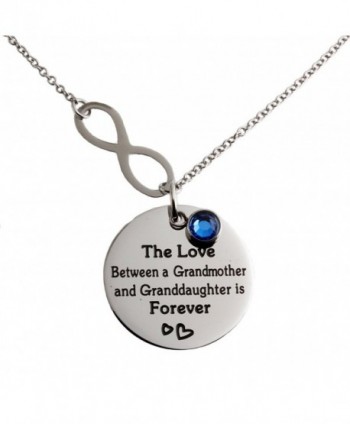 R.H. Jewelry Stainless Steel Necklace- Grandma and Granddaught Infinity Love Pendant With Blue Charm - CD12FK1L3AZ