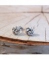 Sterling Silver Rhodium Textured Earrings in Women's Stud Earrings