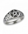 Filigree Pentagram Star Cute Fashion Ring New Stainless Steel Band Sizes 7-12 - CU1827L06YS