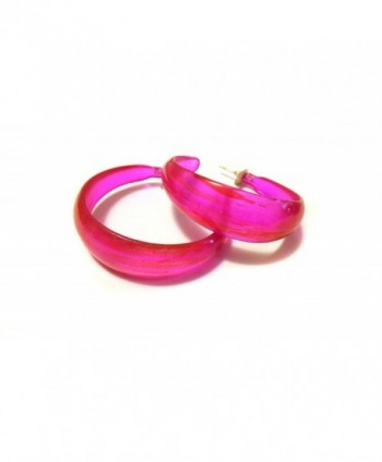 2 Inch Thick Hoop Earrings Melange Pink Hoop Earrings Lucite Earrings - CY12005YIB3