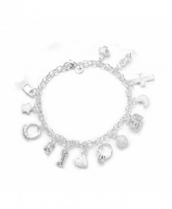 HMILYDYK New Multiple Pendant Women Fashion Jewellery 925 Sterling Silver plating Bracelet with Gift Bag - C112F9R992Z