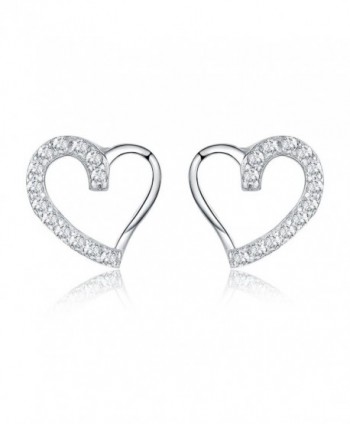 AoedeJ Heart Earrings Sterling Silver - C6185RMSMHM