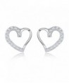 AoedeJ Heart Earrings Sterling Silver - C6185RMSMHM