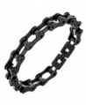 Stainless Steel Motorcycle Chain Bracelet with Solid Black PVD Coating - CR11BGEHR07