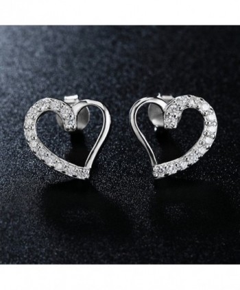AoedeJ Heart Earrings Sterling Silver in Women's Stud Earrings