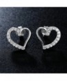 AoedeJ Heart Earrings Sterling Silver in Women's Stud Earrings