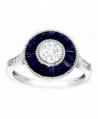 1 5/8 ct Blue & White Created Sapphire Radial Ring in Sterling Silver - C412MRR3M3R
