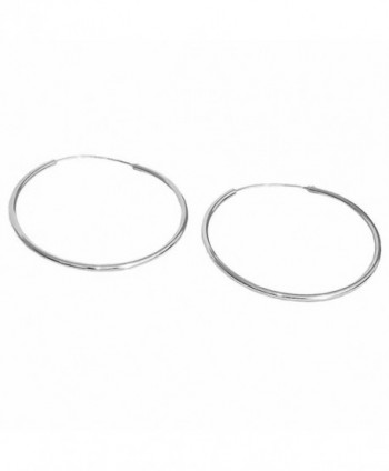80mm Med-Large 3.1" Continuous 2mm Hoop Earrings 925 Sterling Silver- 0679 - C611OQ6MY23