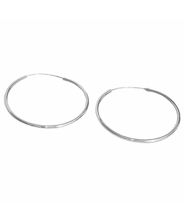 80mm Med-Large 3.1" Continuous 2mm Hoop Earrings 925 Sterling Silver- 0679 - C611OQ6MY23