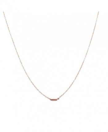 HONEYCAT Horizontal Necklace Minimalist Delicate - Rose Gold - CF12KLJ5TOD