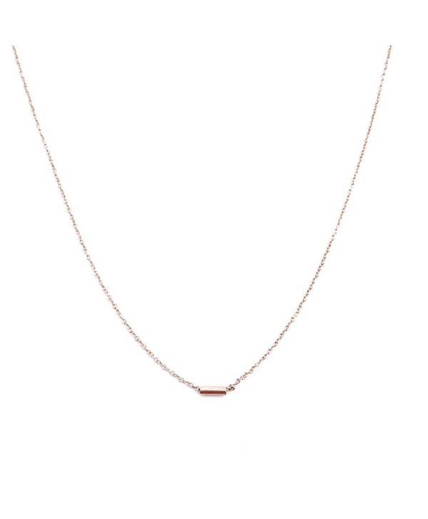HONEYCAT Horizontal Necklace Minimalist Delicate - Rose Gold - CF12KLJ5TOD