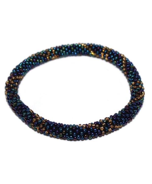 Crochet Glass Seed Bead Bracelet Roll on Bracelet Nepal Bracelet SB259 - CA1290VZXUD