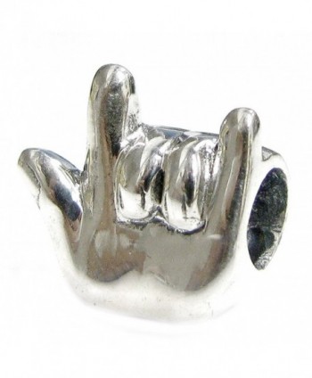 Sterling Silver I Love You Hand Sign European Style Bead Charm - C21162252M3