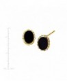 Natural Oval Cut Onyx Earrings Yellow in Women's Stud Earrings