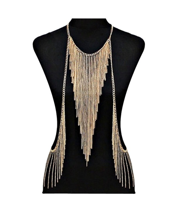 YAZILIND Sexy Tassels Chain Peals Linkages Connections Body Chain - CO12DT4ML7P
