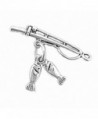 Sterling Silver 3D Fishing Pole Dangle Charm Bead For Bead Charm Bracelet With Two Fish - CS12DANK6B7