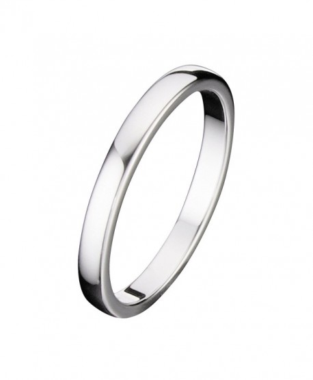 MJ 2mm Tungsten Carbide Classic Wedding Ring Polished Band Thin ...