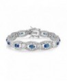 Bling Jewelry Simulated Sapphire CZ Antique Style Bracelet Rhodium Plated - CO11FF9FV1V
