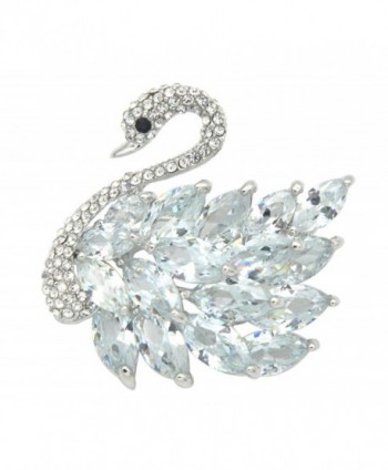 Gyn&Joy Women's Luxury 3D Austrian Crystal Swan Bird Bridal Brooch Pin BZ009 - CT17Z4S7SIY