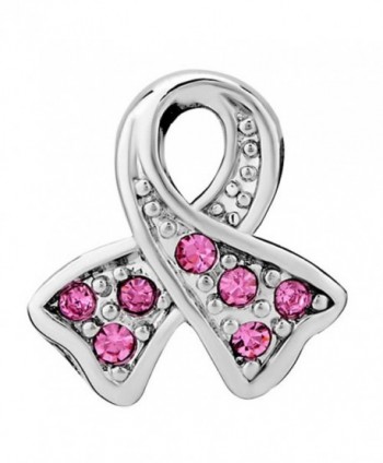 DemiJewelry Pink Ribbon Breast Cancer Awareness Charm Beads fit Charms Bracelet - CQ17Z3056GZ